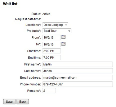 Add Wait List Request in Frontdesk